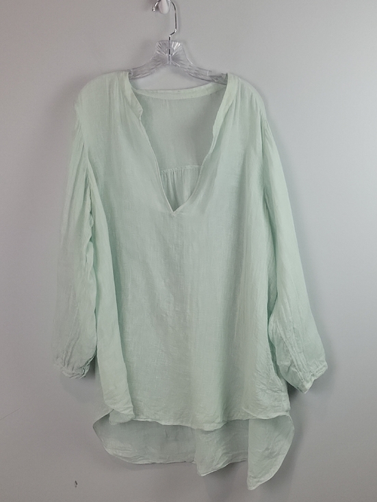 Eileen Fisher Tops - Eileen Fisher Aurora Linen hi Low blouse size 2X